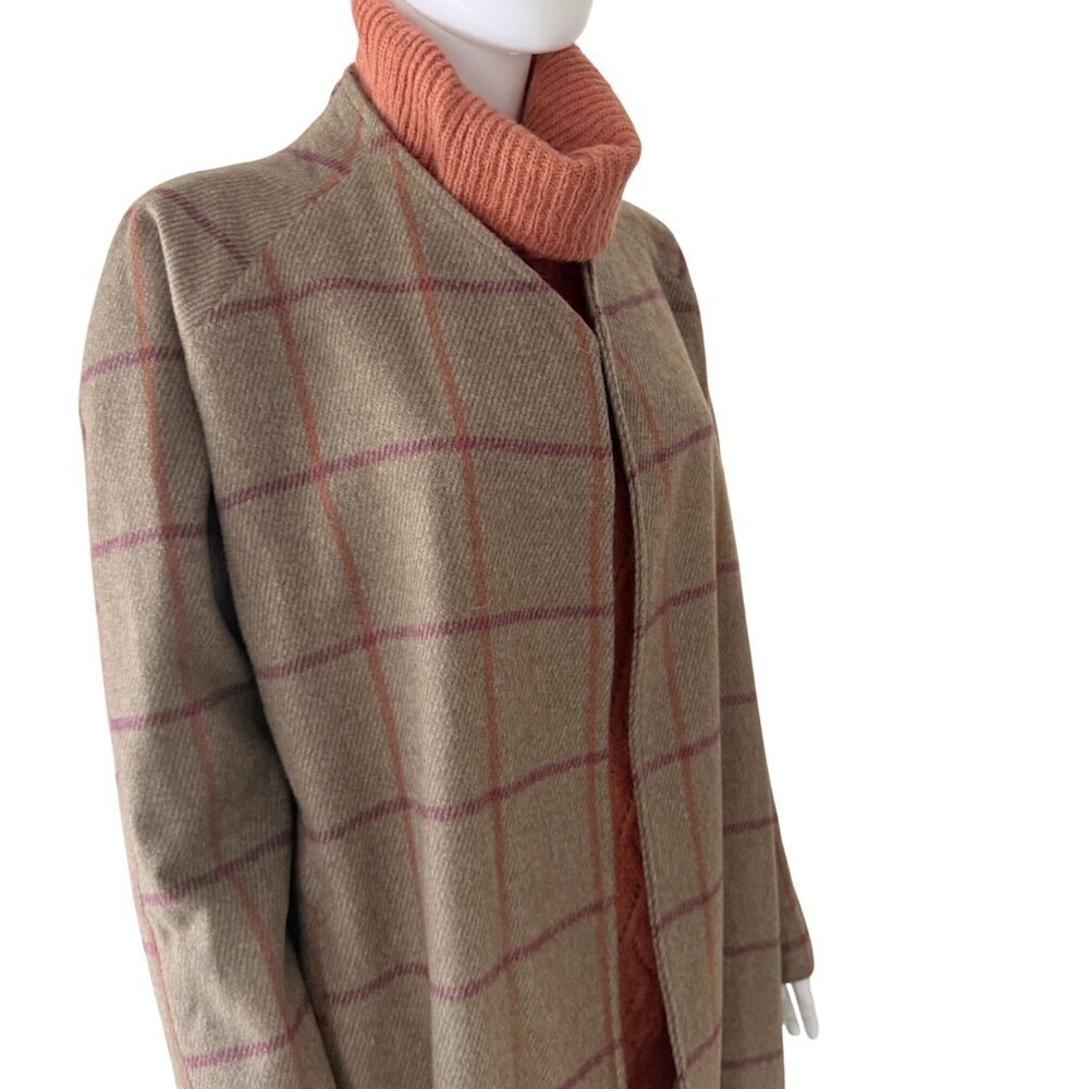 La Fee Maraboutee Wool Blend Windowpane Coat - Picture 4 of 12